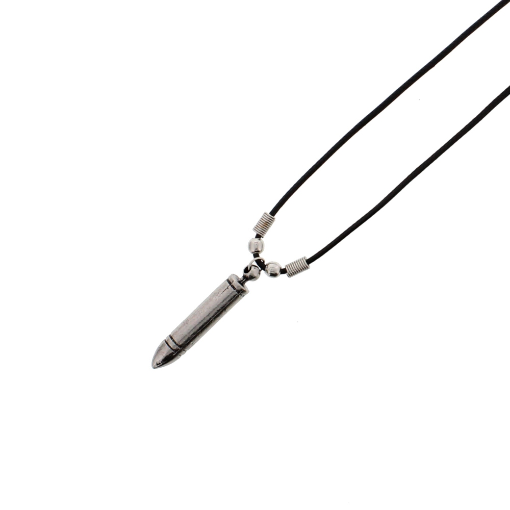 Zac's Alter Ego - Heavy Silver Bullet Corded Ketting - Zilverkleurig/Zwart